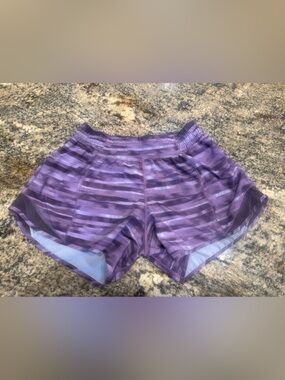 lululemon Lilac Athletic Shorts with Elastic Waistband